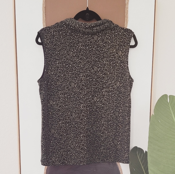 Karl Lagerfeld Black and Gold Women's knit Top Sz M - Picture 13 of 14